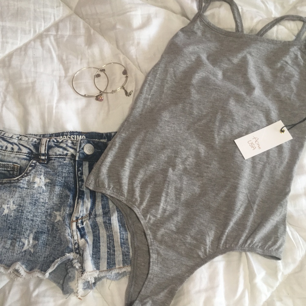 Strappy cami bodysuit- Grey